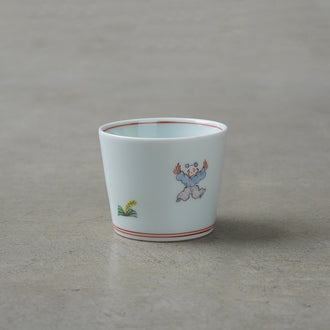 渓山窯 色絵唐子そば猪口