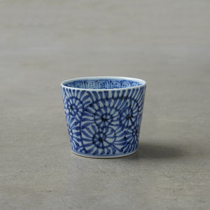 Keizan Kiln Sometsuke Octopus Arabesque Soba Choko