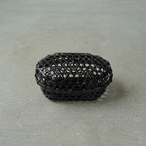 南風工藝 六つ目小判篭フタ付黒