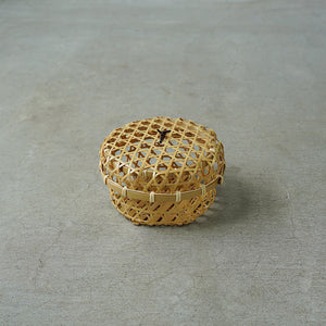 南風工藝 六つ目丸篭フタ付白