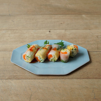 marais/マレ 八角プレート中皿 青 赤土