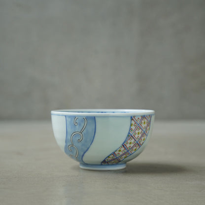 渓山窯 染錦祥瑞4.7寸段入丼