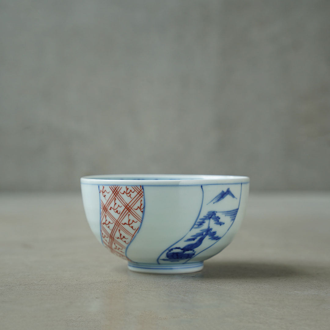 渓山窯 染錦祥瑞4.7寸段入丼