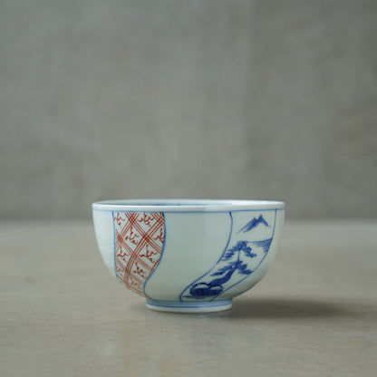 渓山窯 染錦祥瑞4.7寸段入丼
