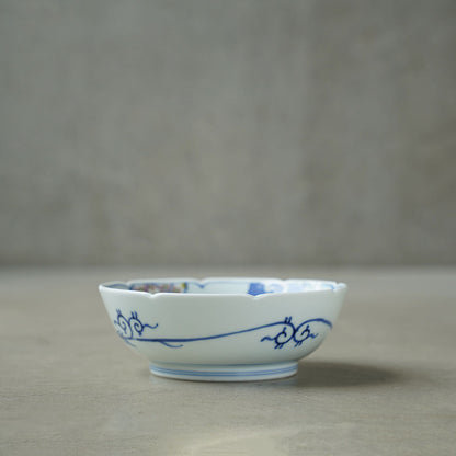 渓山窯 染錦捻祥瑞5寸鉢(なます皿)