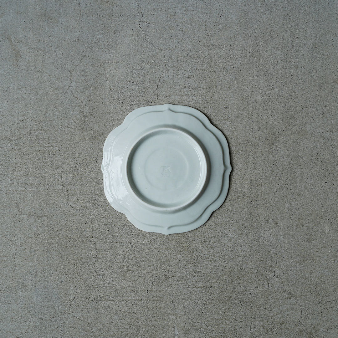 嘉泉窯 白瓷四稜四寸半小皿