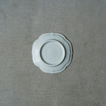 嘉泉窯 白瓷四稜四寸半小皿