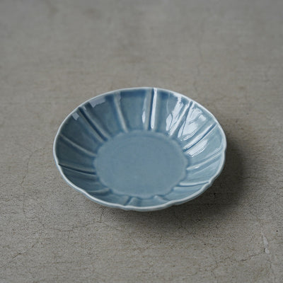 Kasen Kiln Ruri Ground Morning Glory Shaped Small Bowl