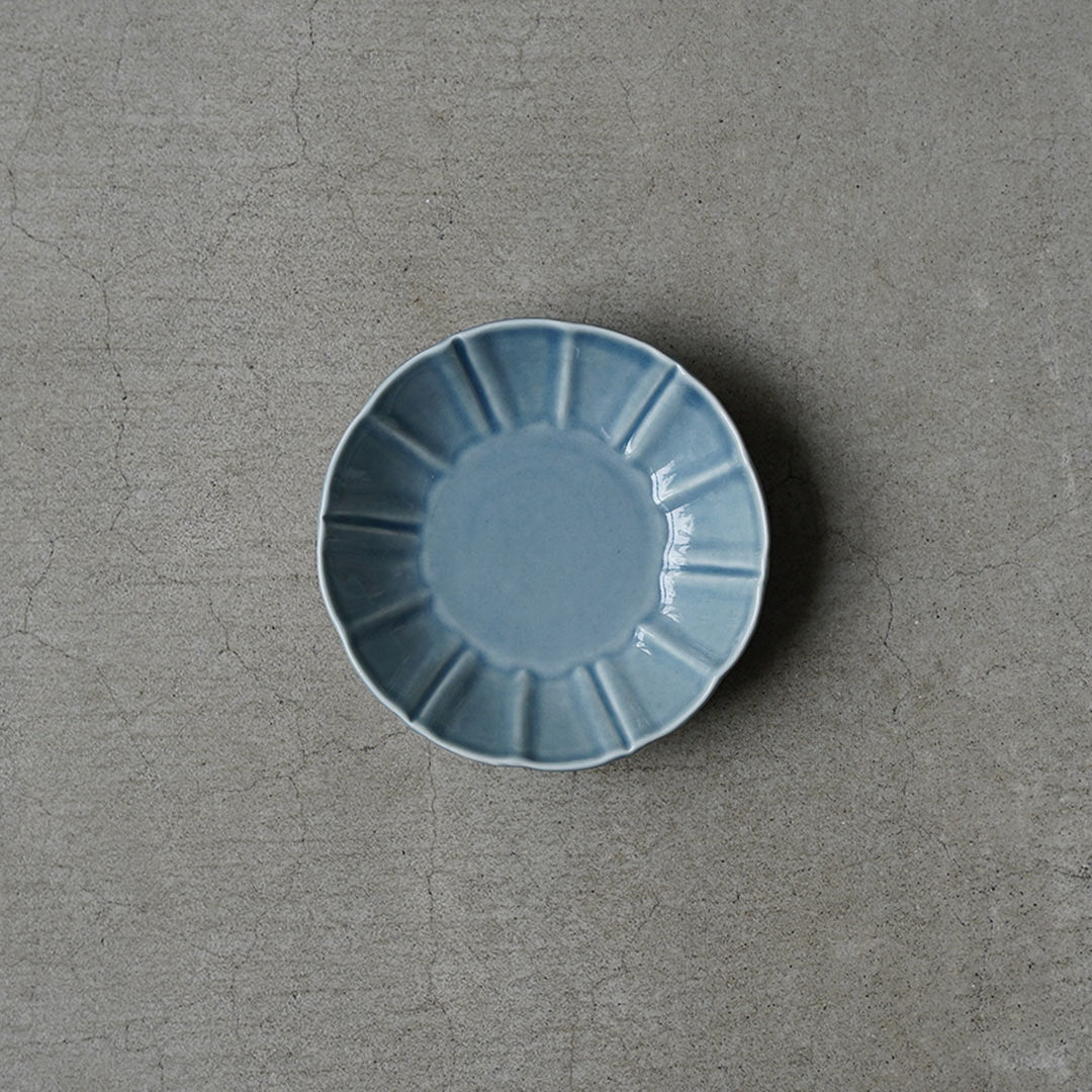 Kasen Kiln Ruri Ground Morning Glory Shaped Small Bowl