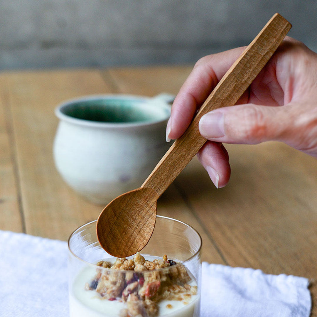 Hiroyuki Watanabe Wooden Dessert Spoon (Cherry / Perilla Oil &amp; Beeswax)