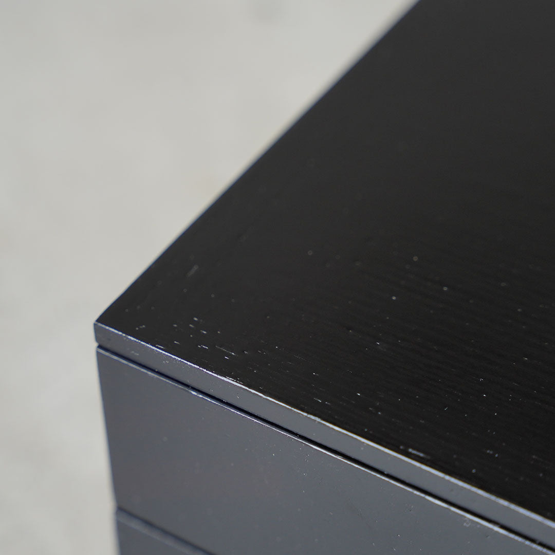 Hinao Lacquerware x Amenoiye Jubako (tiered box) 150x150mm, 2-tier, Black