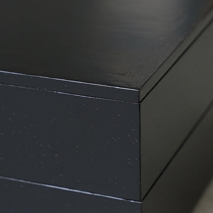 土直漆器×アメノイエ　重箱150×150mm 2段　黒